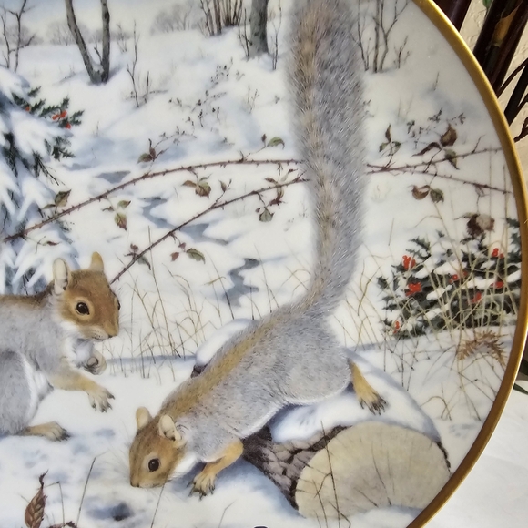 The Woodland Year "Squirreling For Nuts" Collector's Plate by Peter Barrett - Picture 6 of 12